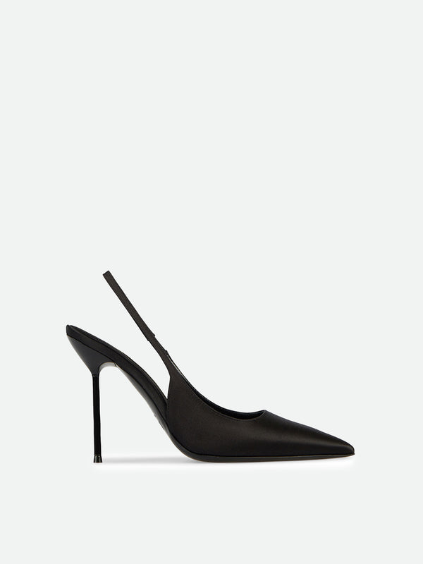 Lidia Slingback Satin Black