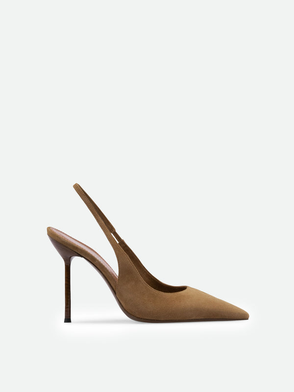 Lidia Slingback Suede Cognac