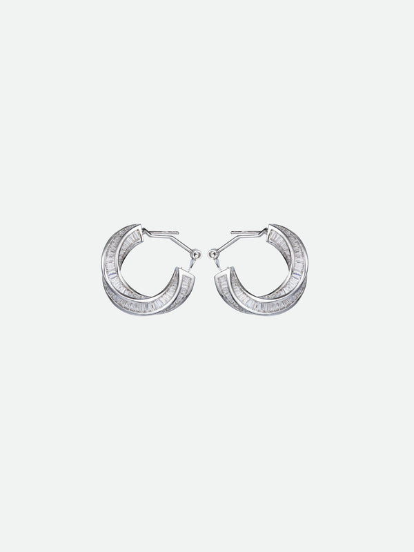 Hoop Earrings with Baguettes