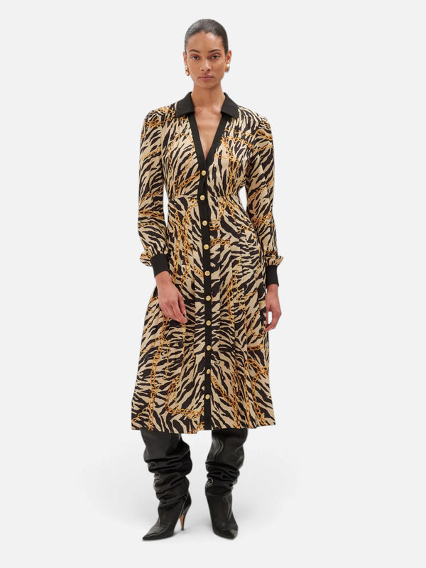 Hana Dress Mixed Zebra Cheetah