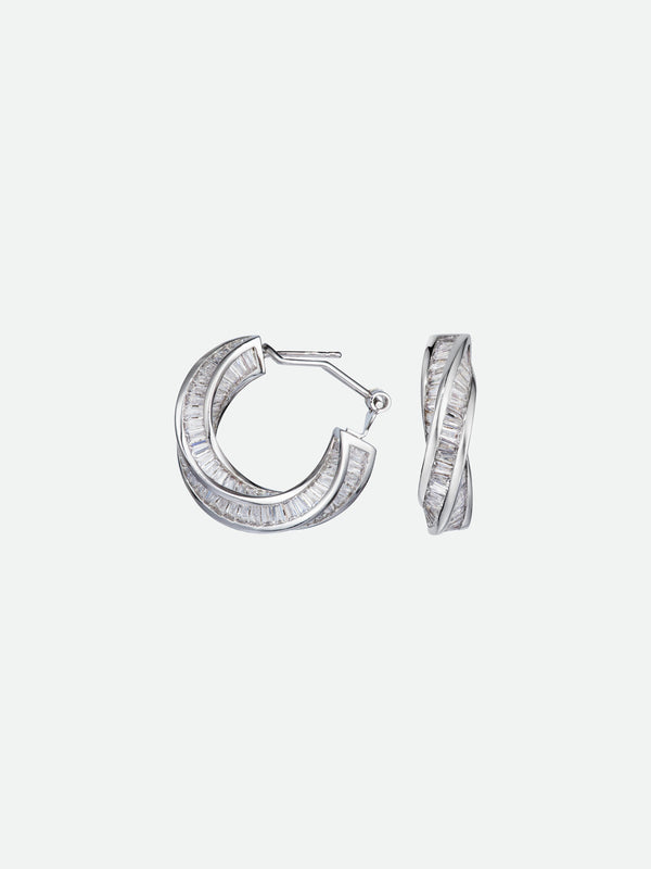 Hoop Earrings with Baguettes