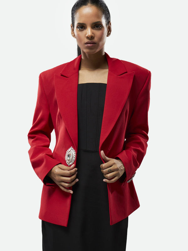 Brooch Jacket Red