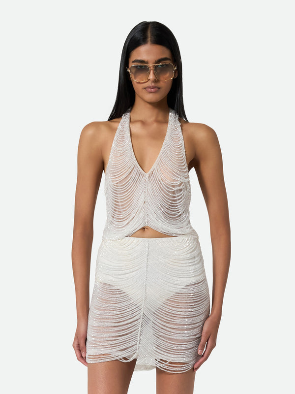 Beaded Top White 376