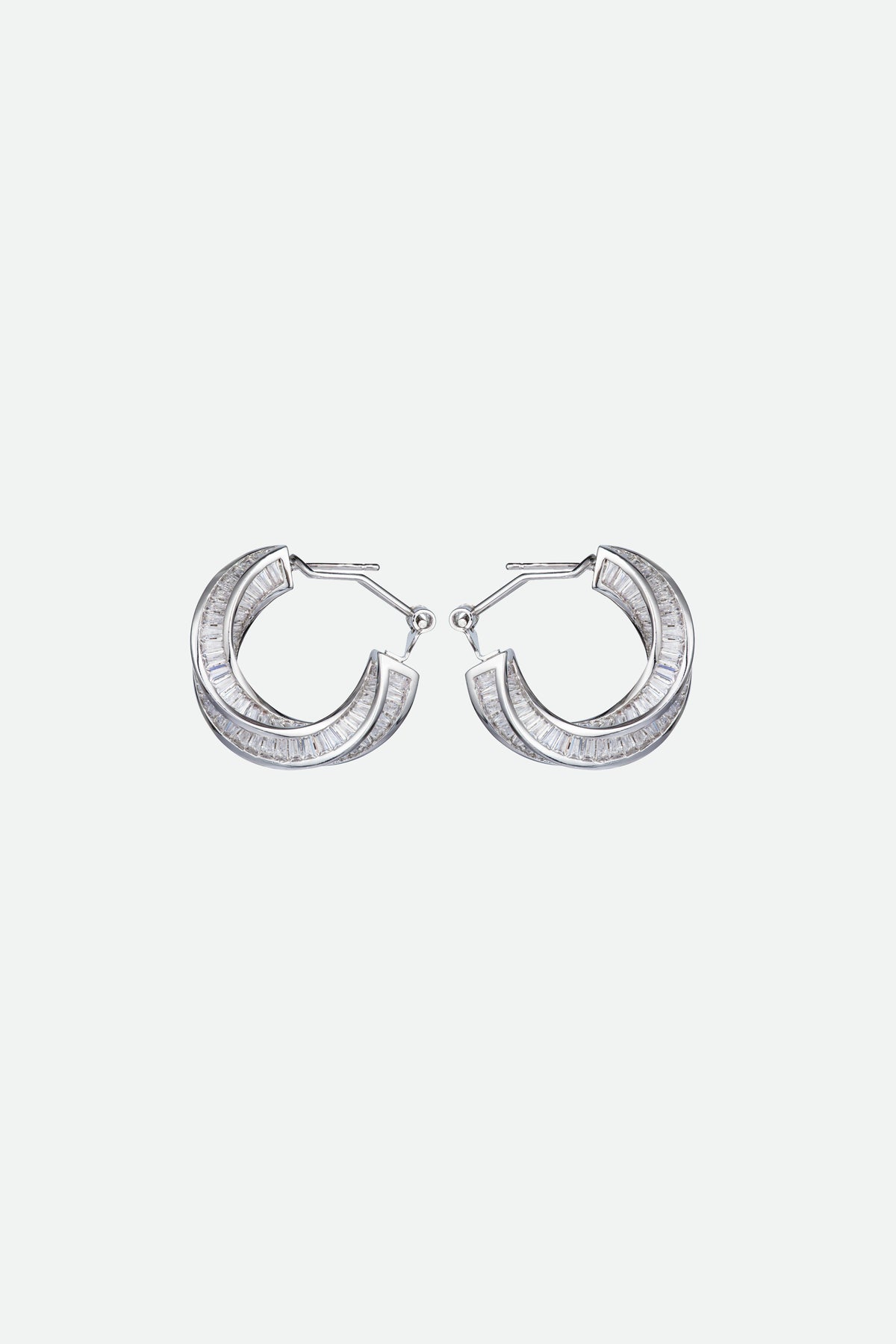 Hoop Earrings with Baguettes