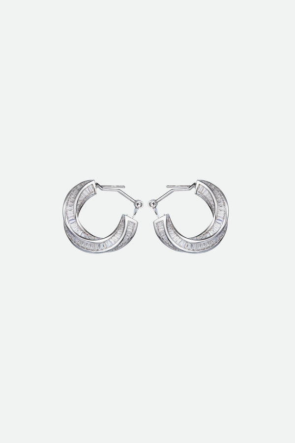 Hoop Earrings with Baguettes