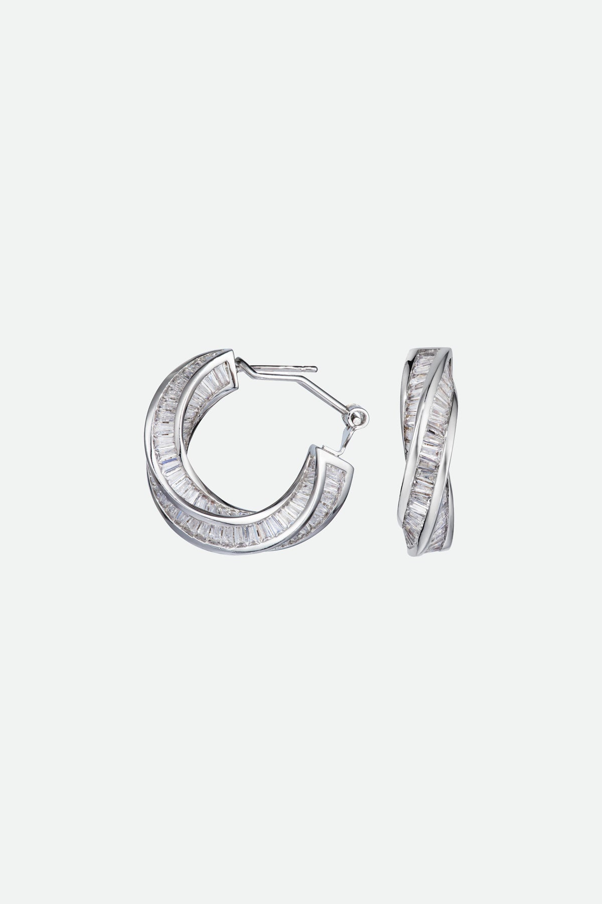 Hoop Earrings with Baguettes