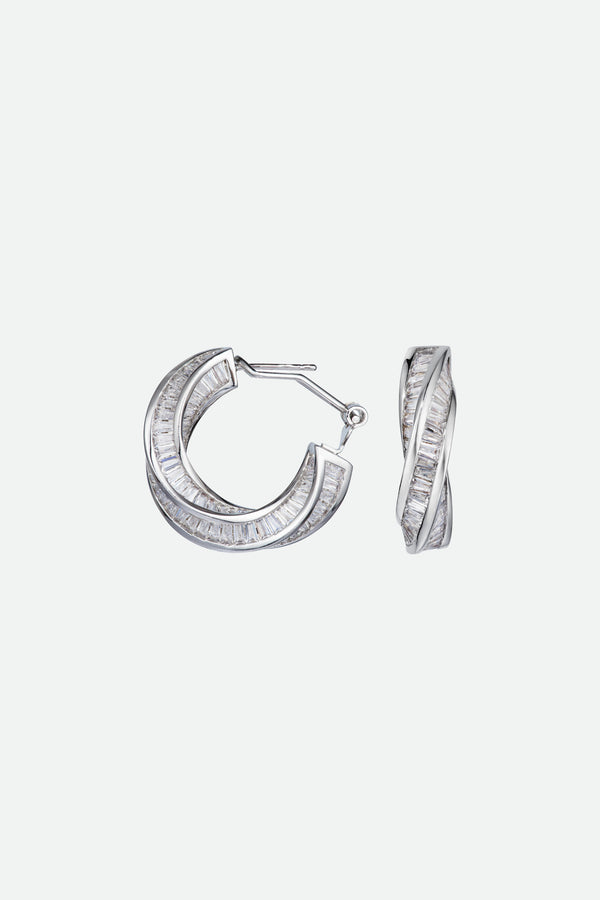 Hoop Earrings with Baguettes