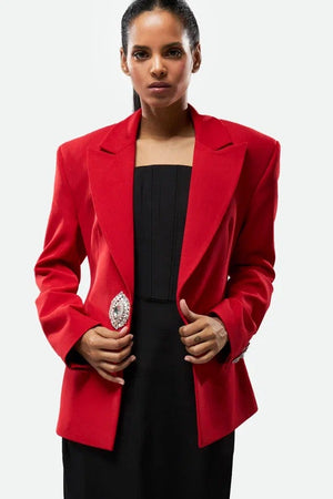 Brooch Jacket Red